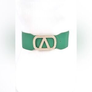 Rhinestone Elastic Statement Belt